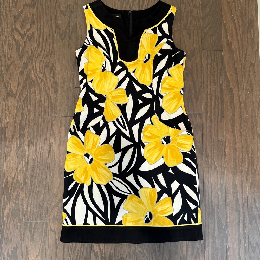 Yellow Floral Sleeveless Mini Dress